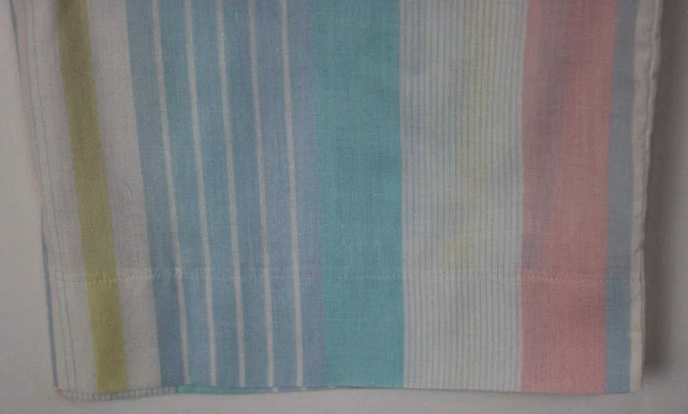 Vintage 90s Striped Single King Pillowcase – 22x39 Multicolor Pink Cotton Feel